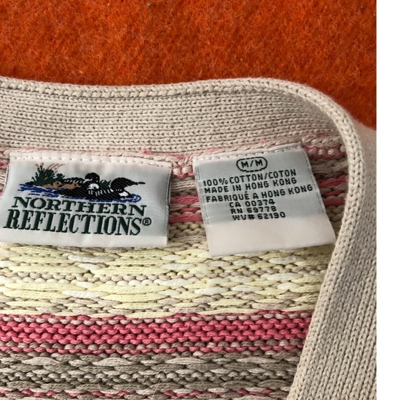 Vintage Northern Reflection boho cream and pastel button up cottagecore vest EUC - Picture 6 of 6